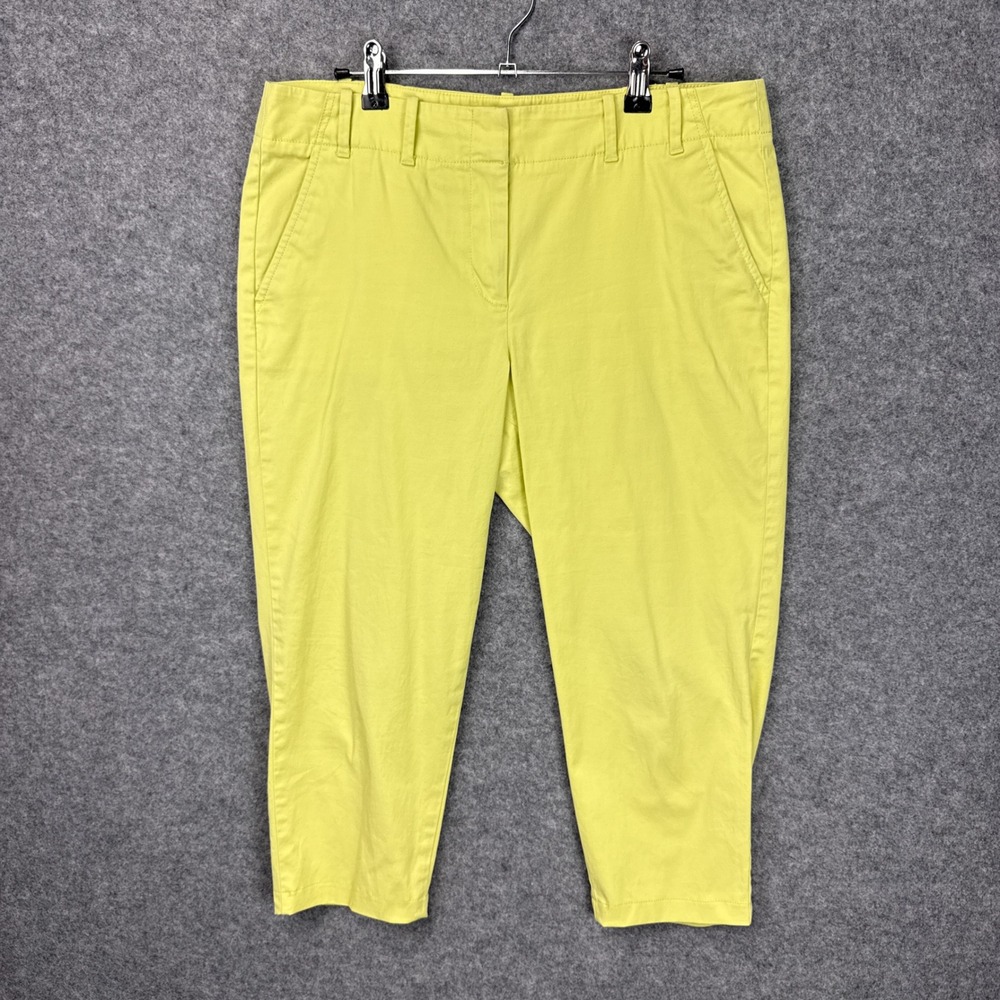 Talbots Cropped Pants 10P Yellow Stretch Cotton Chino Capri Petites